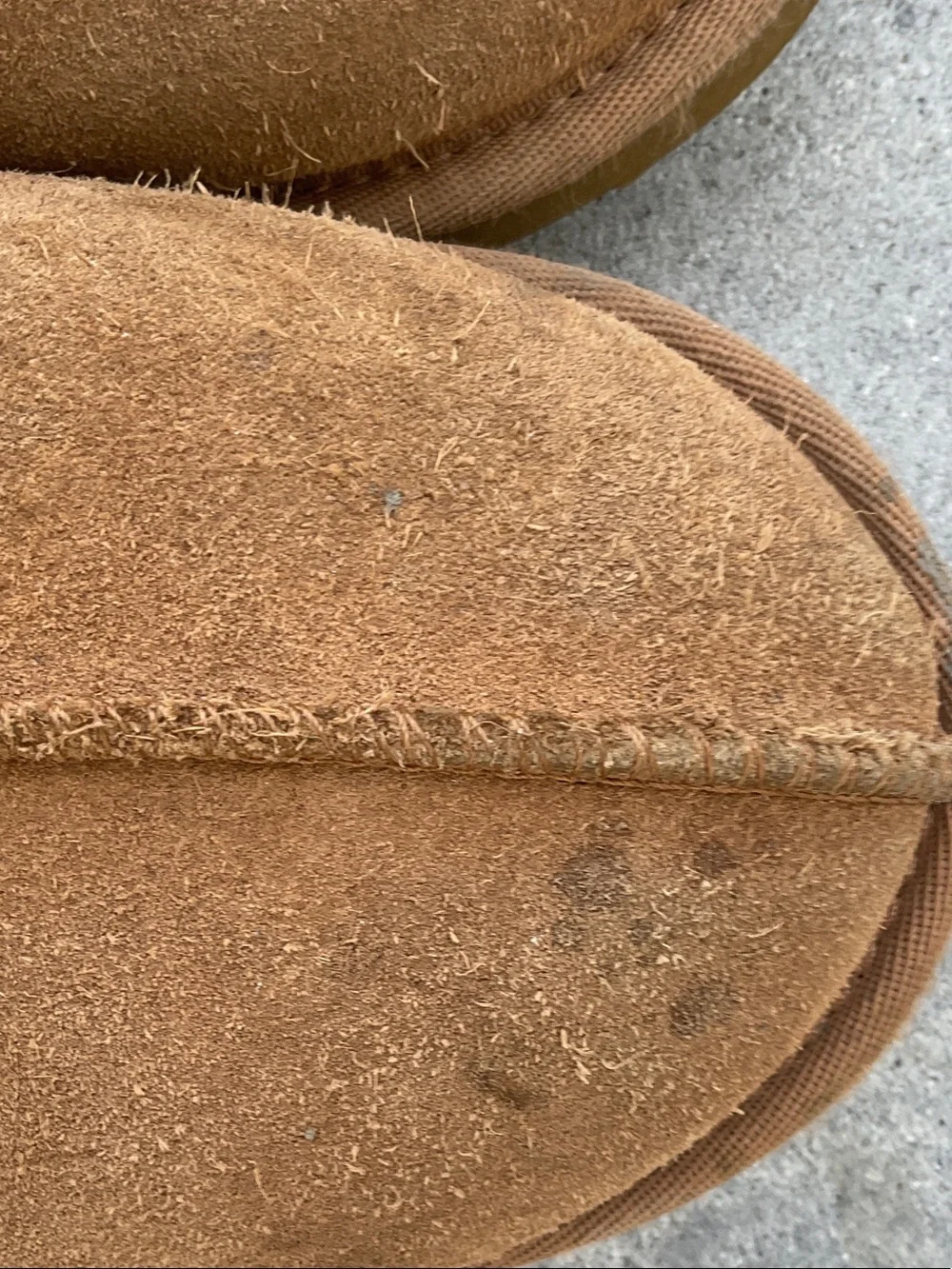 UGG Kids Chestnut Brown Suede Shearling Slip-Ons